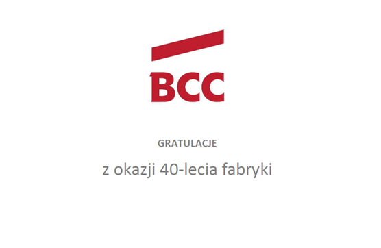 Gratulacje od&nbsp;BCC&nbsp;z&nbsp;okazji 40-lecia fabryki Technokabel